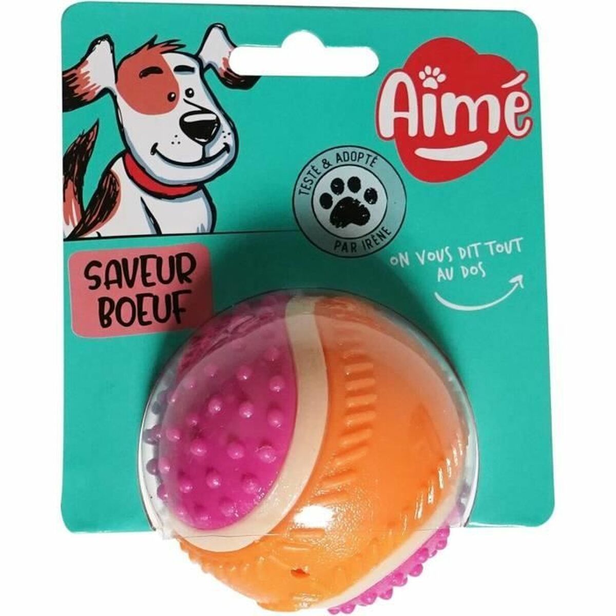 Test terrain : Jouet pour chien en peluche Aimé Rose Plastique
