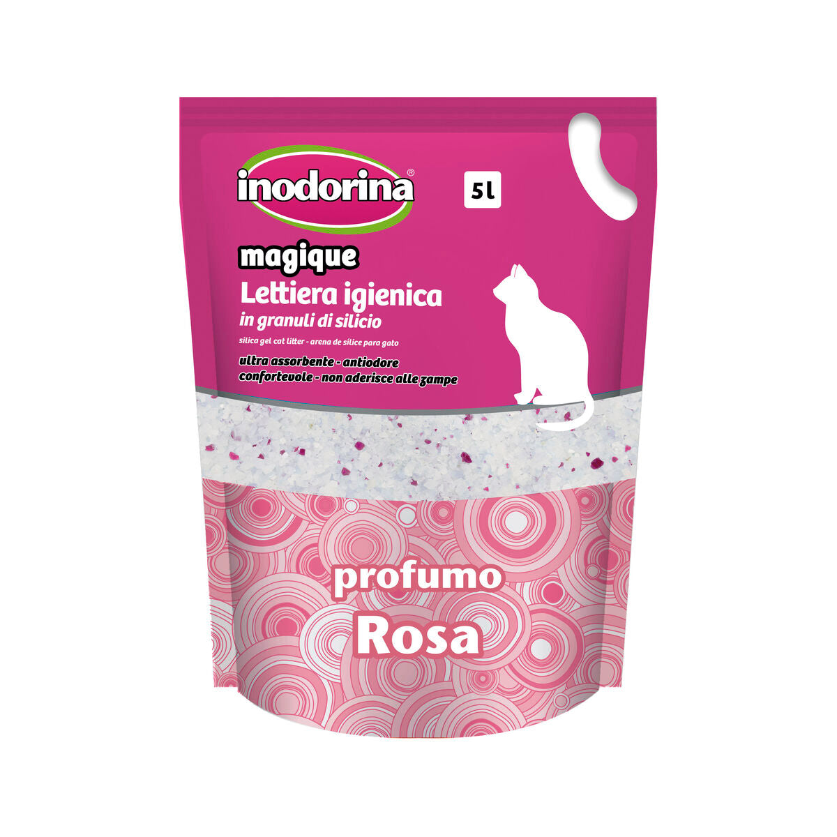 Décortiquons Sable pour chats Inodorina MAGIQUE ROSE Roses 5 L