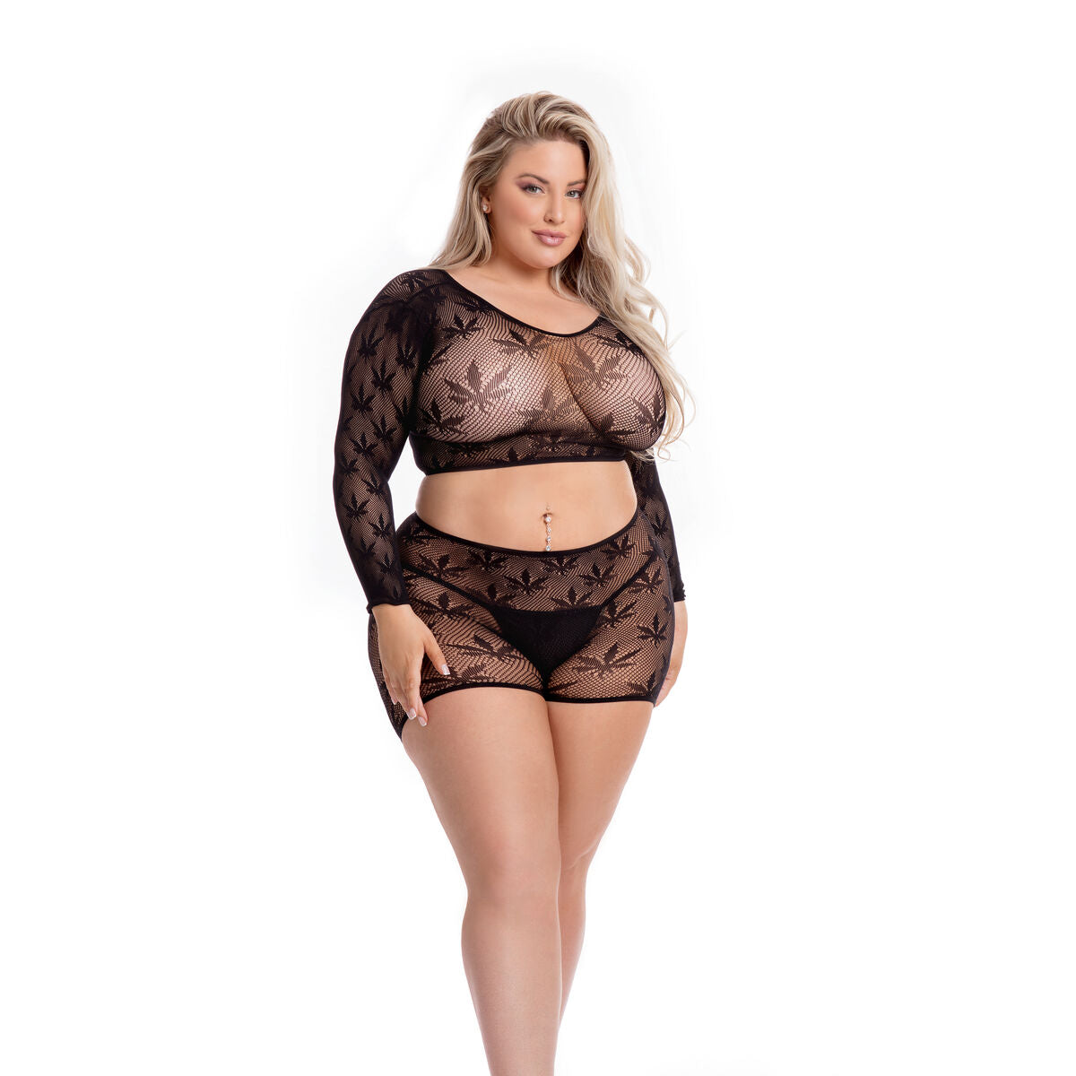 Ensemble de Lingerie Pink Lipstick Noir (L)