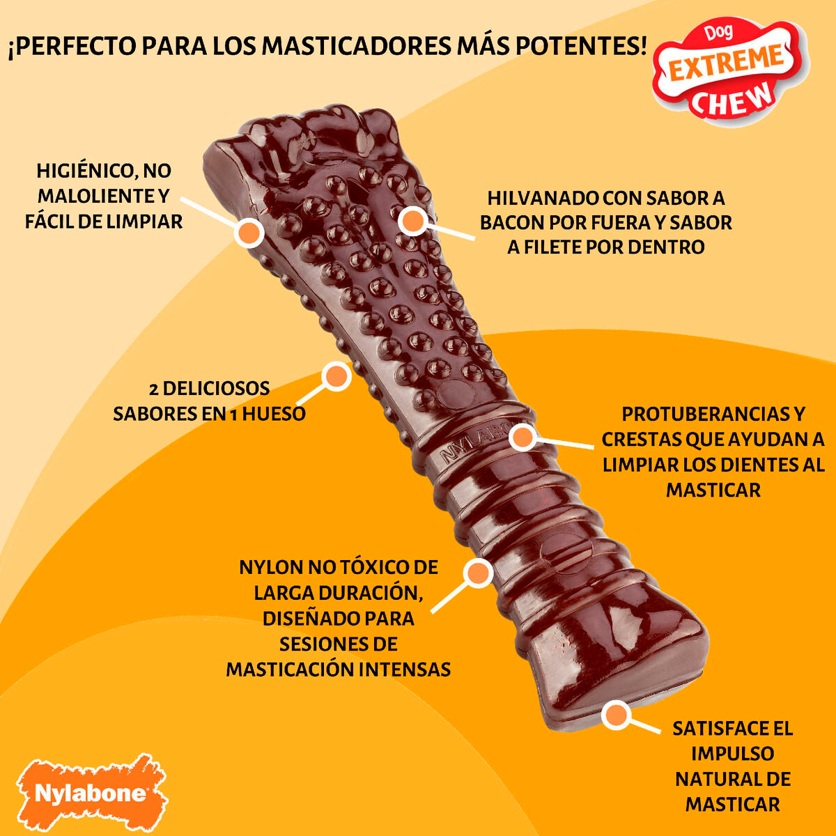 Os Nylabone Marron Bacon XL