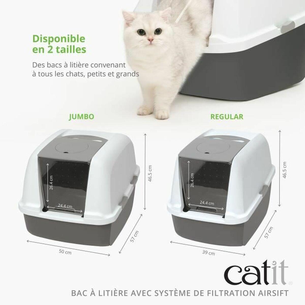 Bac à litière pour chats Catit Gris Couvercle amovible