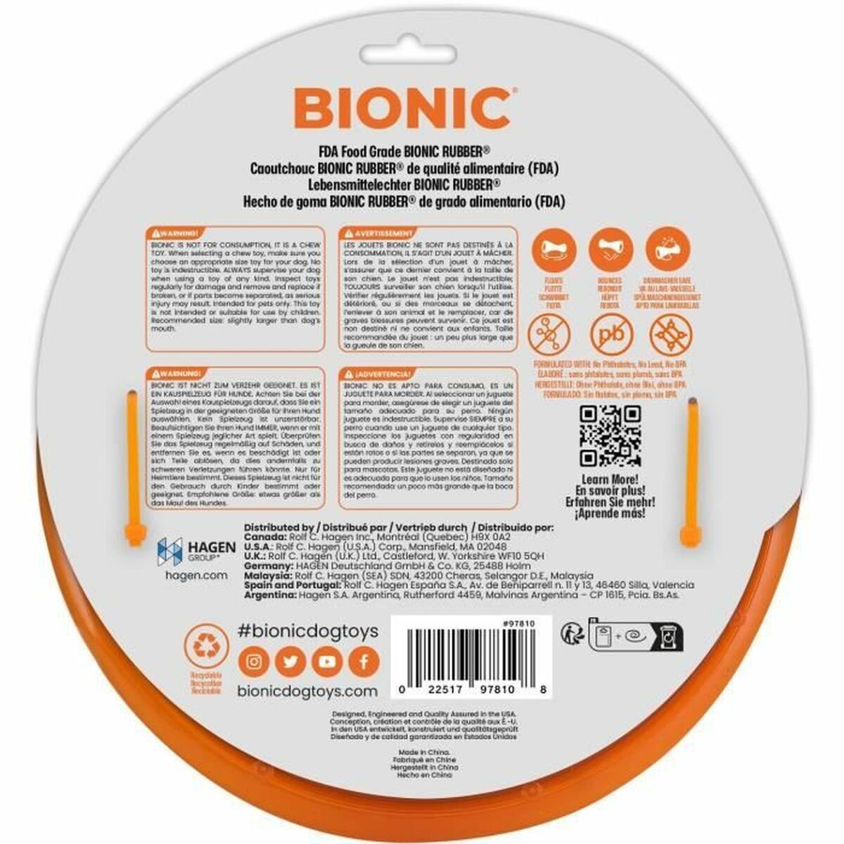 Frisbee Bionic Urban stick Orange Plastique Taille unique