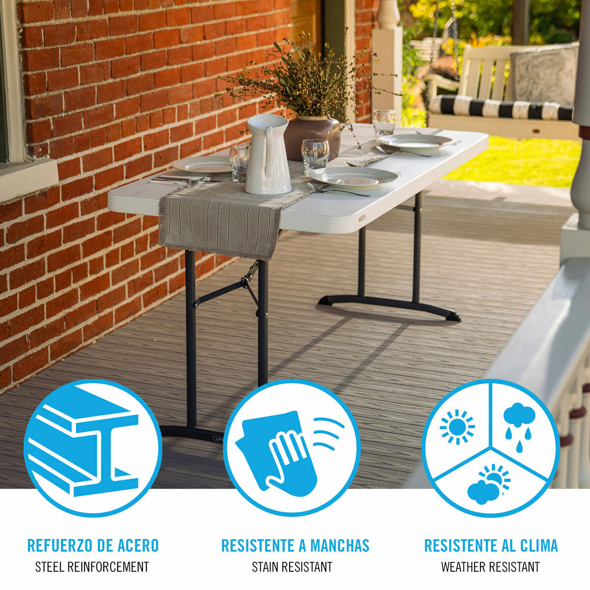 Table Piable Lifetime Blanc 12,2 x 7,4 x 7,6 cm