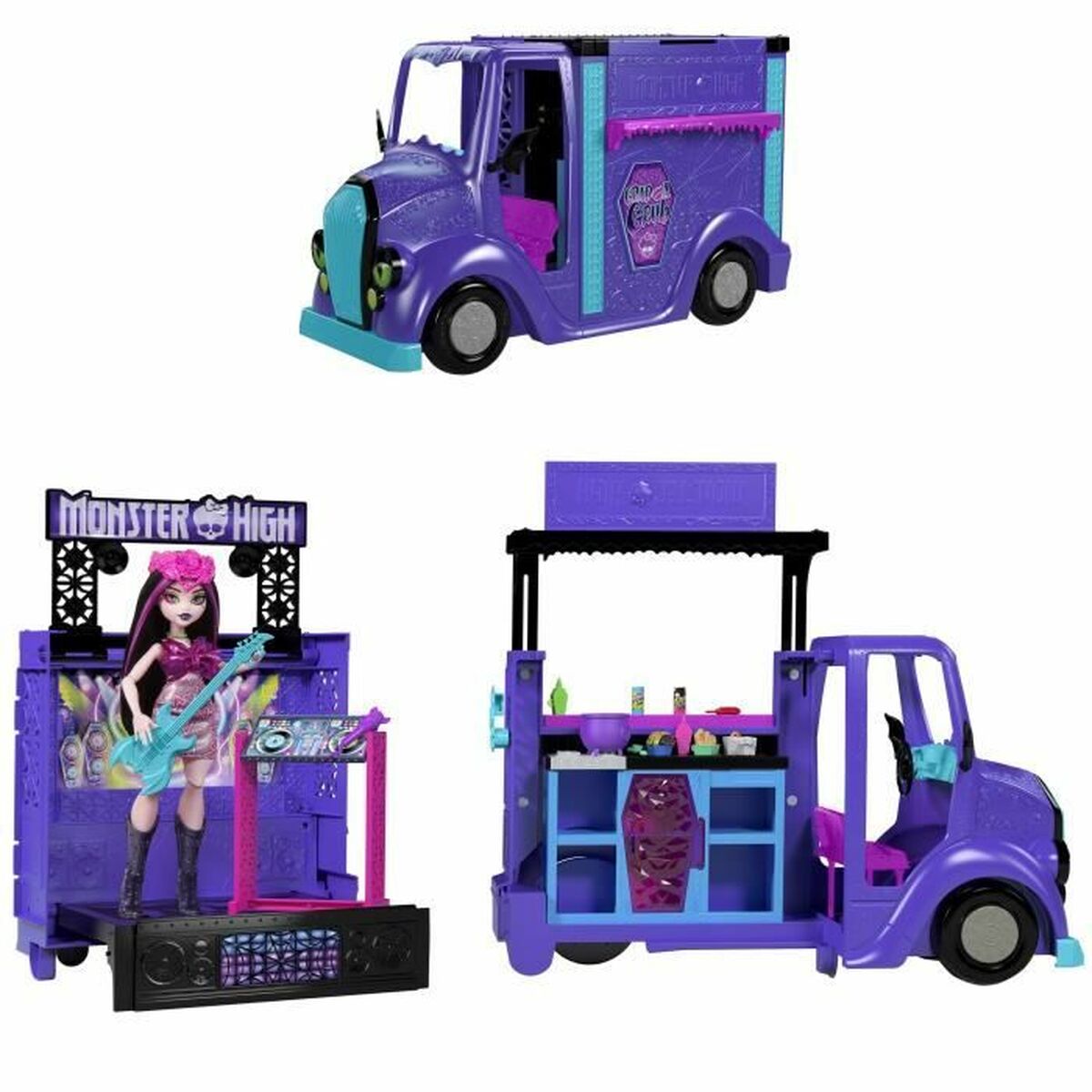 Poupon avec accessoires Monster High Tour Bus Rock Sang-sationnel