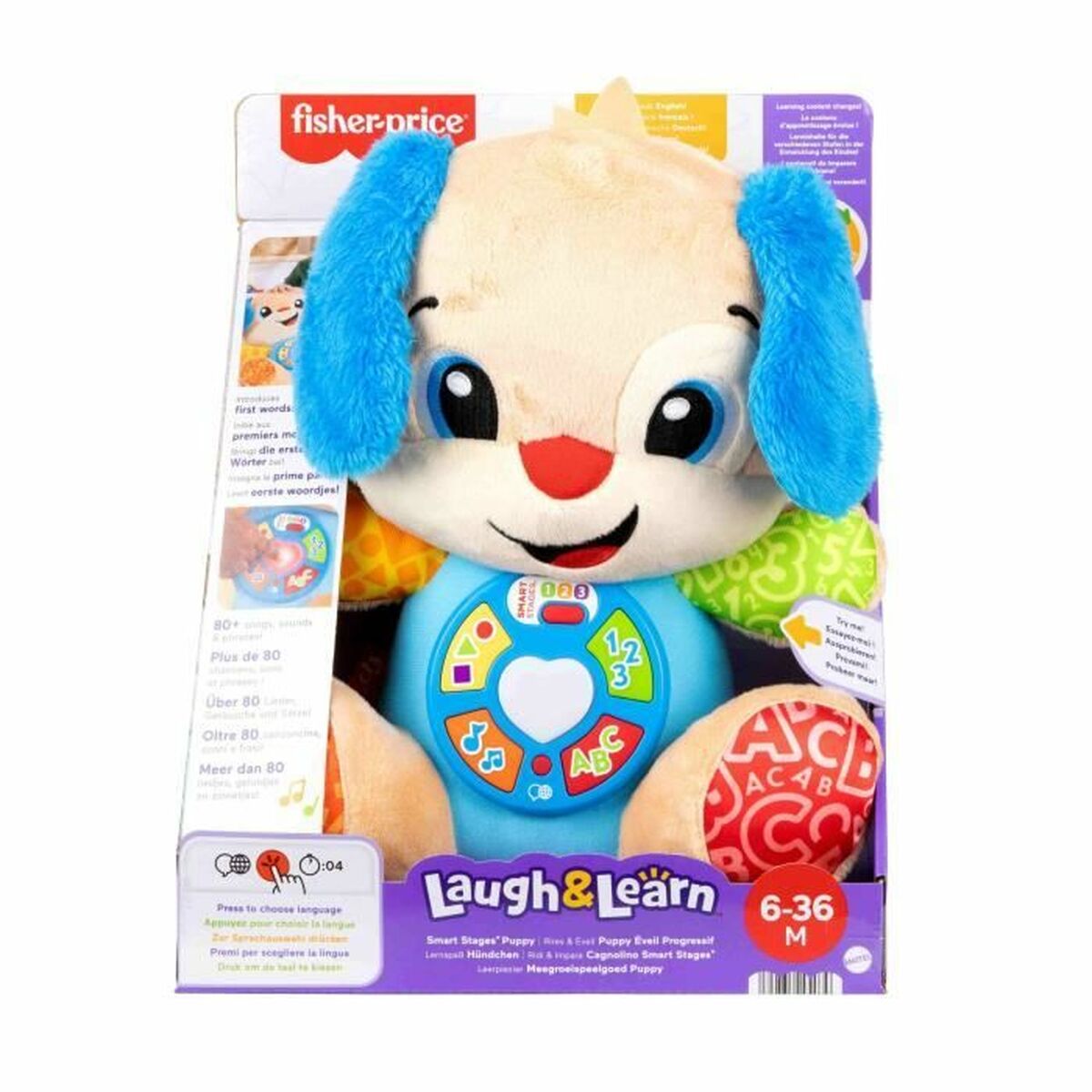 Jouet Peluche Fisher-Price Laugh and Learn Puppy Progressive Awakening Musical Plush JFD20 Marron Tissu Peluche Musical Chien