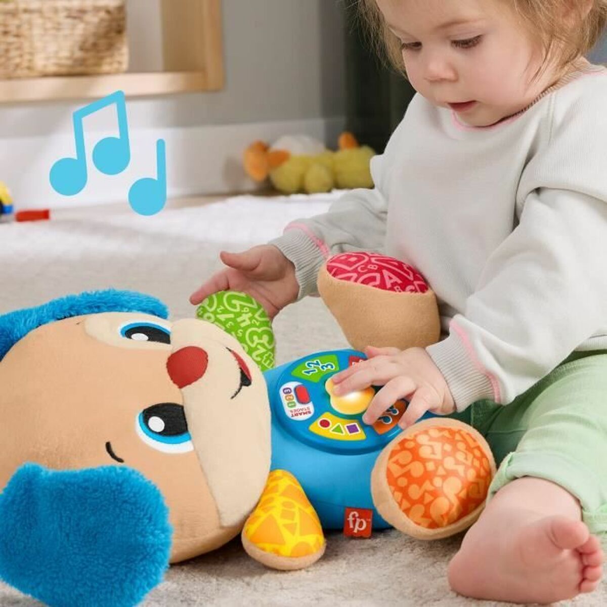 Jouet Peluche Fisher-Price Laugh and Learn Puppy Progressive Awakening Musical Plush JFD20 Marron Tissu Peluche Musical Chien