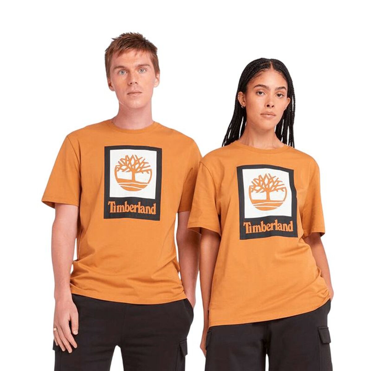 T-shirt à manches courtes homme Timberland Stack Logo Colored Short Sleeve Orange