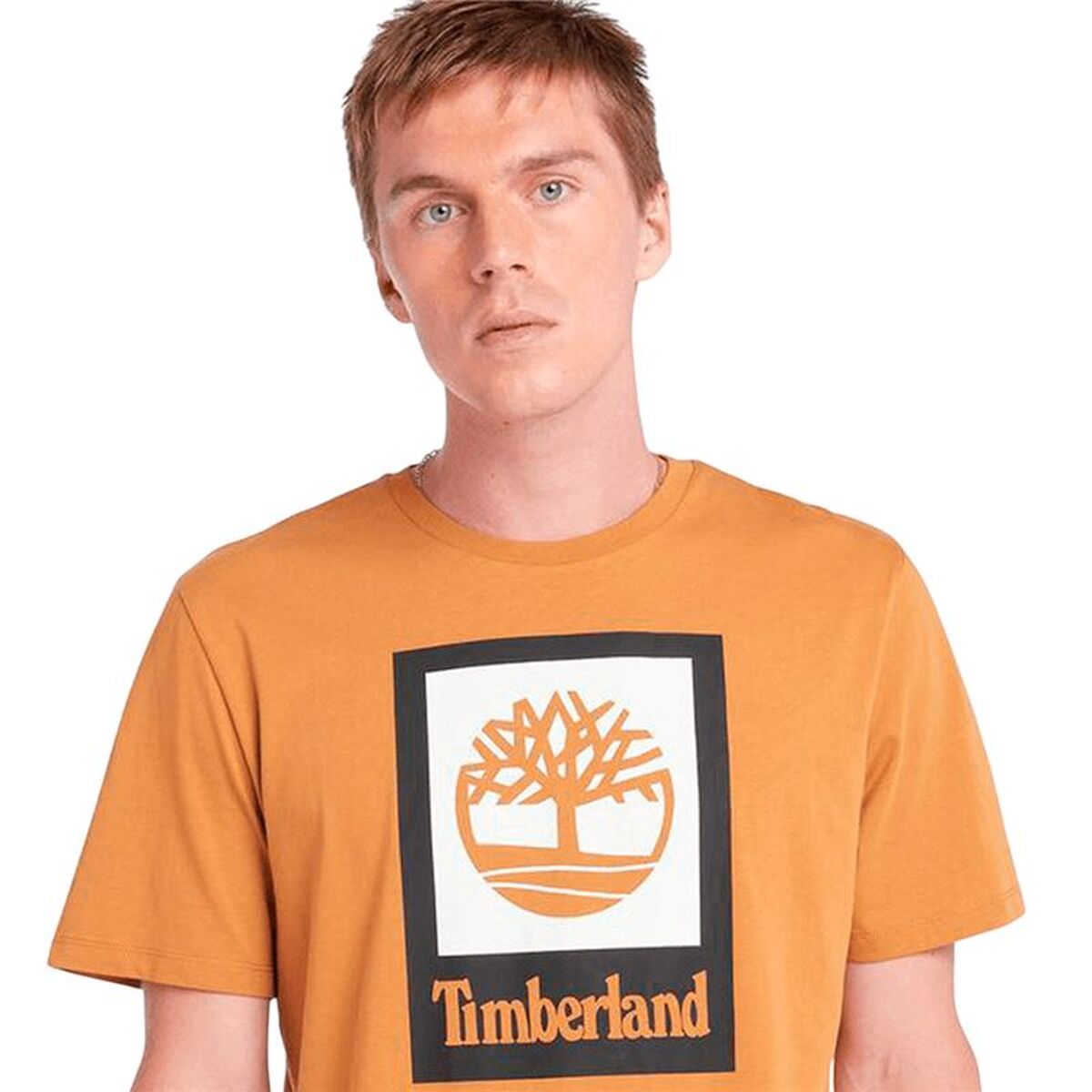 T-shirt à manches courtes homme Timberland Stack Logo Colored Short Sleeve Orange