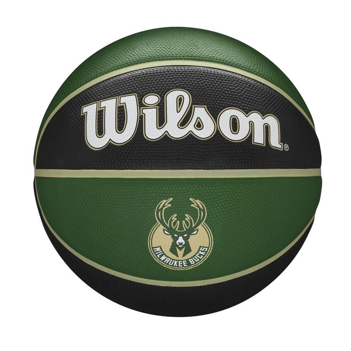 Ballon de basket Wilson NBA Team Tribute Milwakee 7 Vert Caoutchouc (Taille 7)