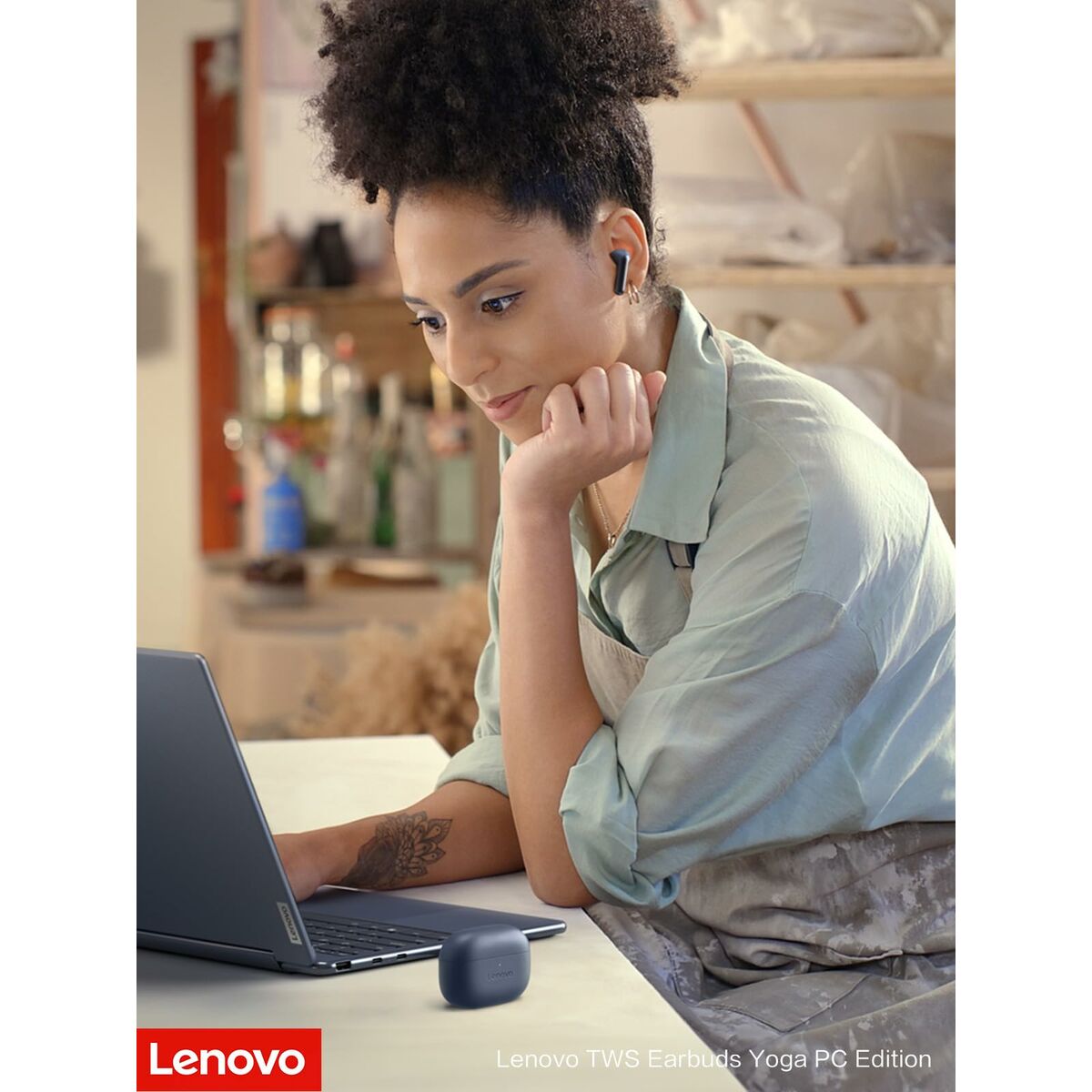 Écouteurs Sans Fil avec Étui de Charge Lenovo TWS YOGA PC Edition