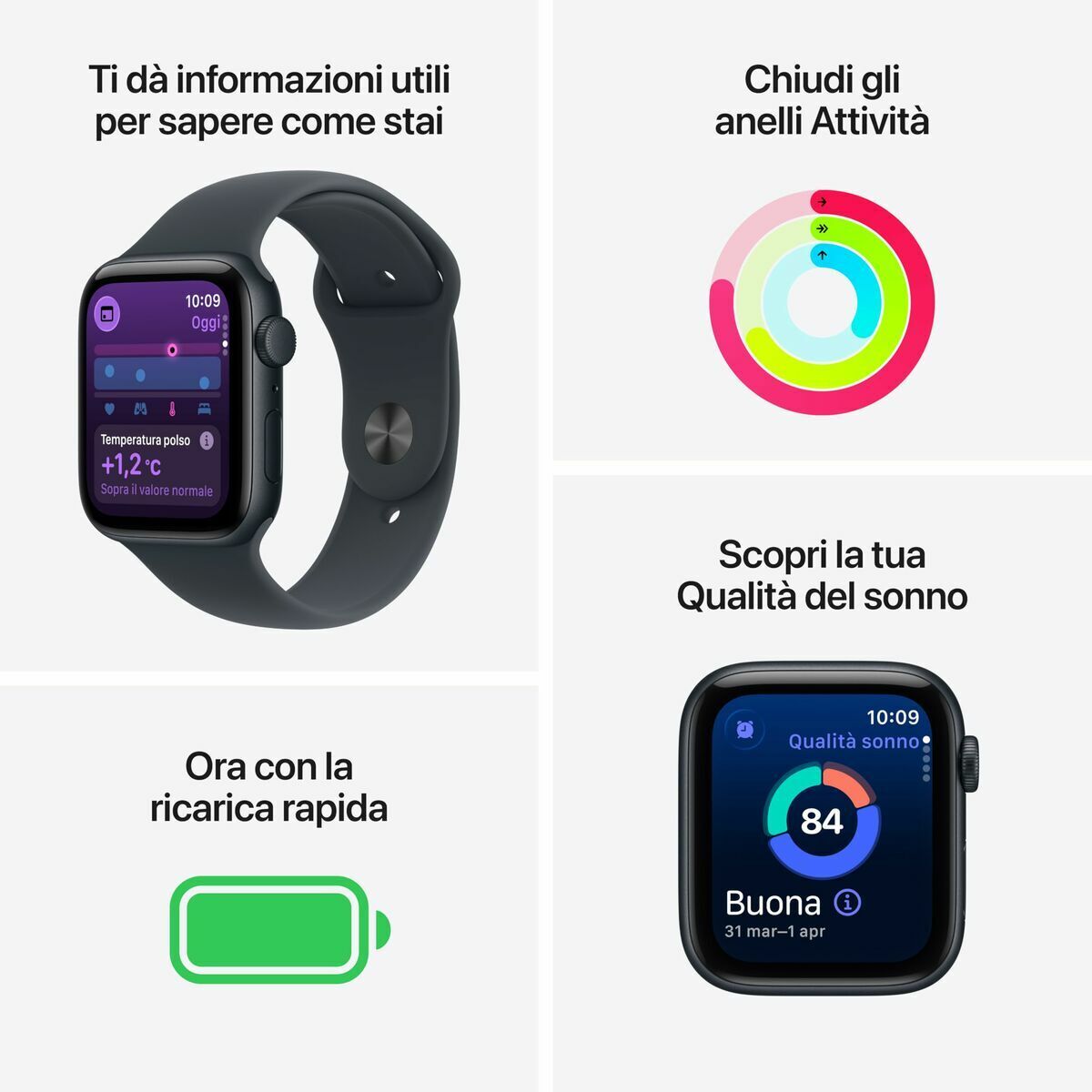 Montre intelligente Apple MEHQ4QL/A Noir Ø 44 mm