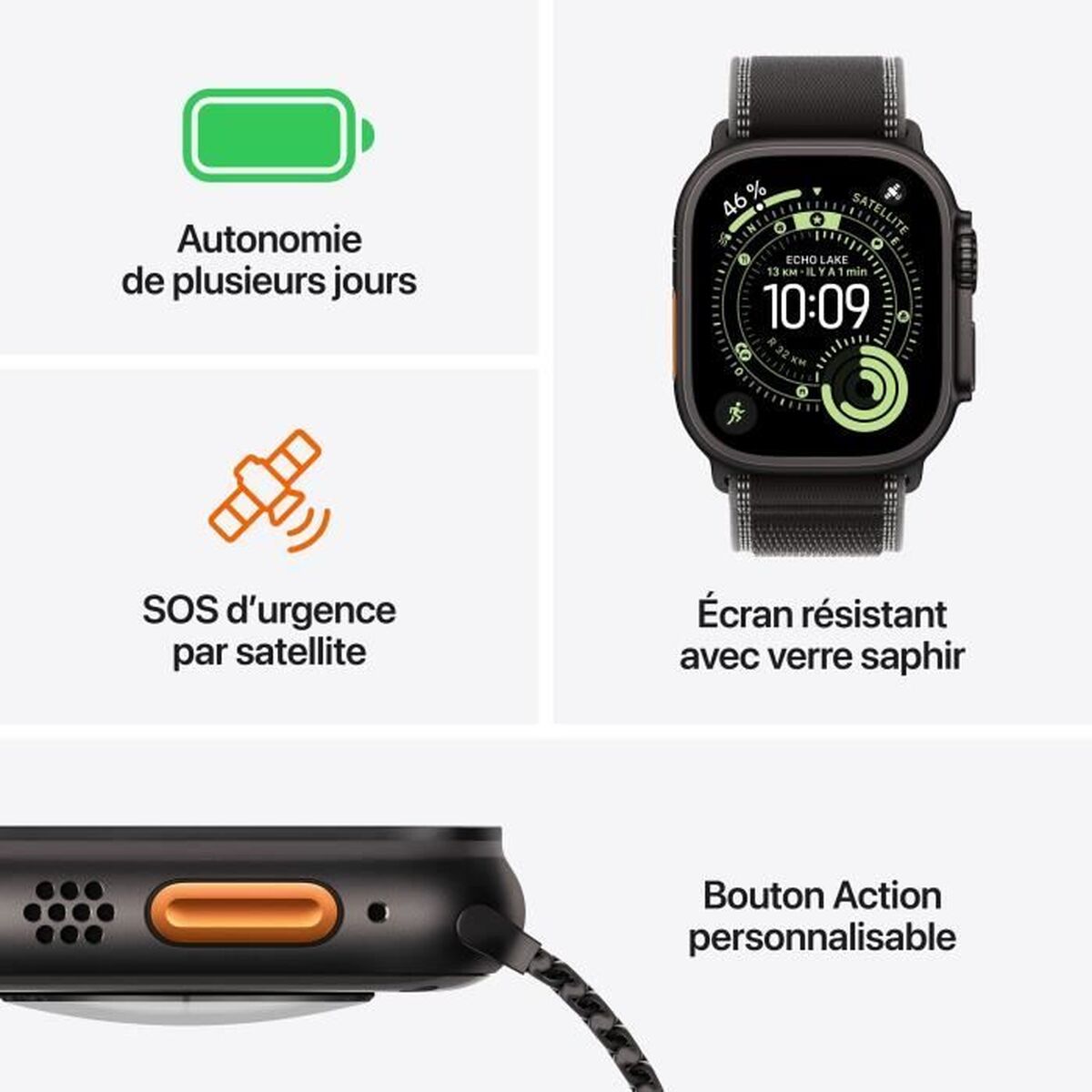 Montre intelligente Apple Noir 49 mm