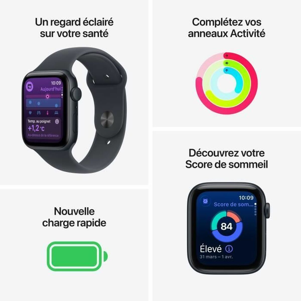 Montre intelligente Apple MEHQ4ZR/A Noir 1,78" Ø 44 mm