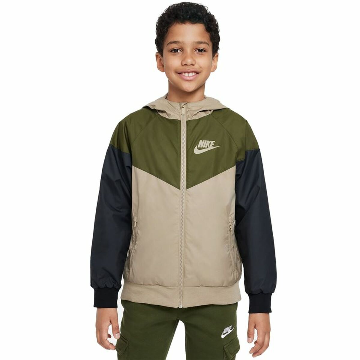 Veste de Sport pour Enfants Nike Sportswear Windrunner Vert