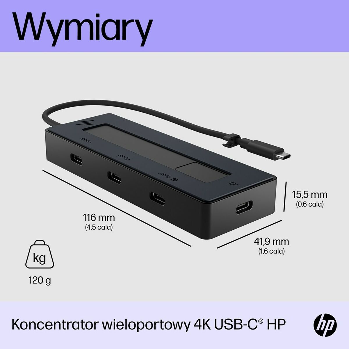 Hub USB HP 6G843AA Noir 50 W