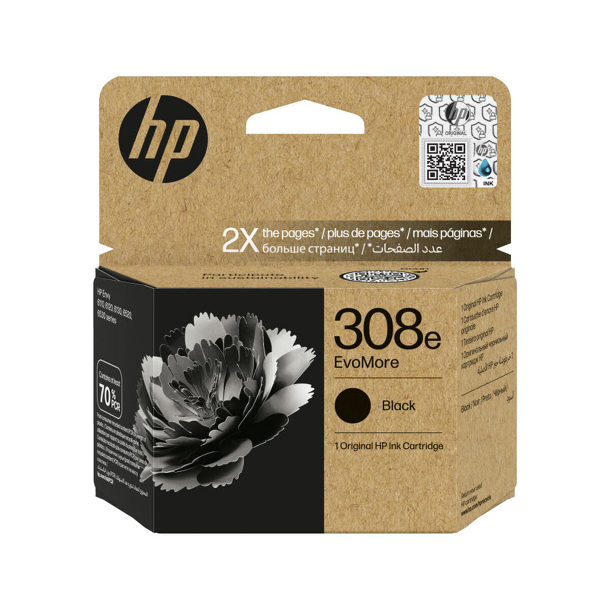 Cartouche d'encre originale HP SERIES 6110, 6120, 6130, 6520, 6530 - Nº 308E Noir