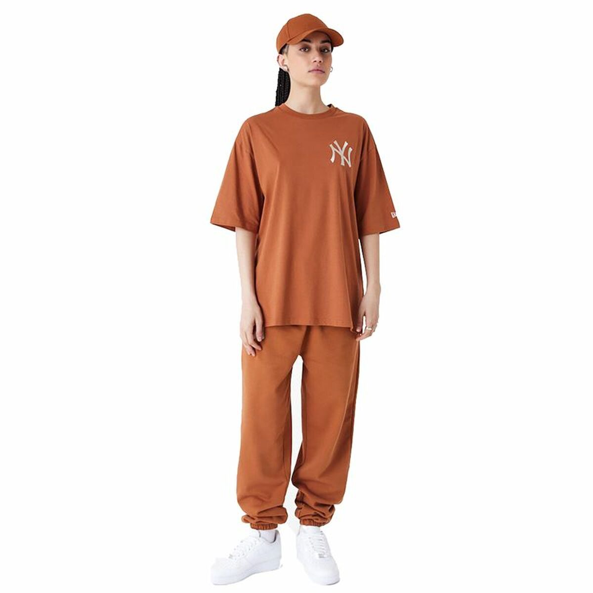 Maillot de Corps de Sport à Manches Coupe New Era LEAGUE ESSNTLS LC OS TEE NEYYAN 60435552 Marron (S)