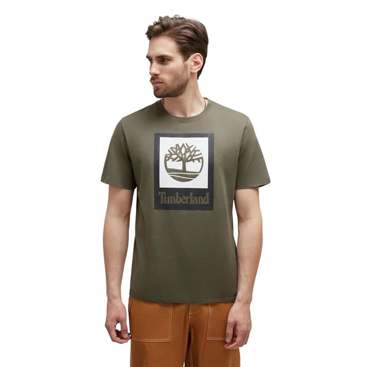 T-shirt à manches courtes homme Timberland Stack Logo Olive