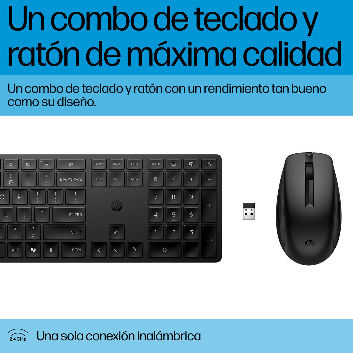 clavier et souris HP 4R009UT Noir