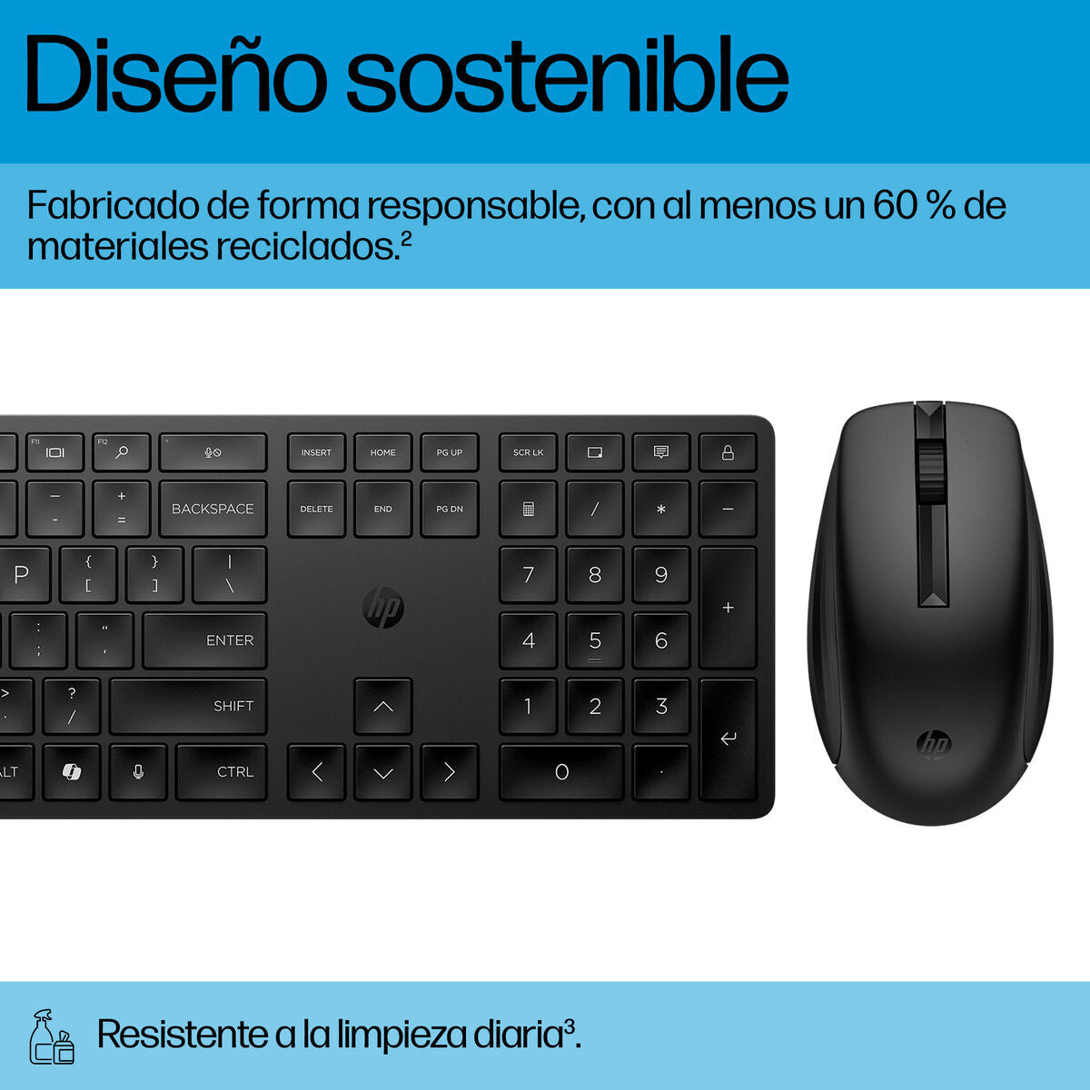 clavier et souris HP 4R009UT Noir
