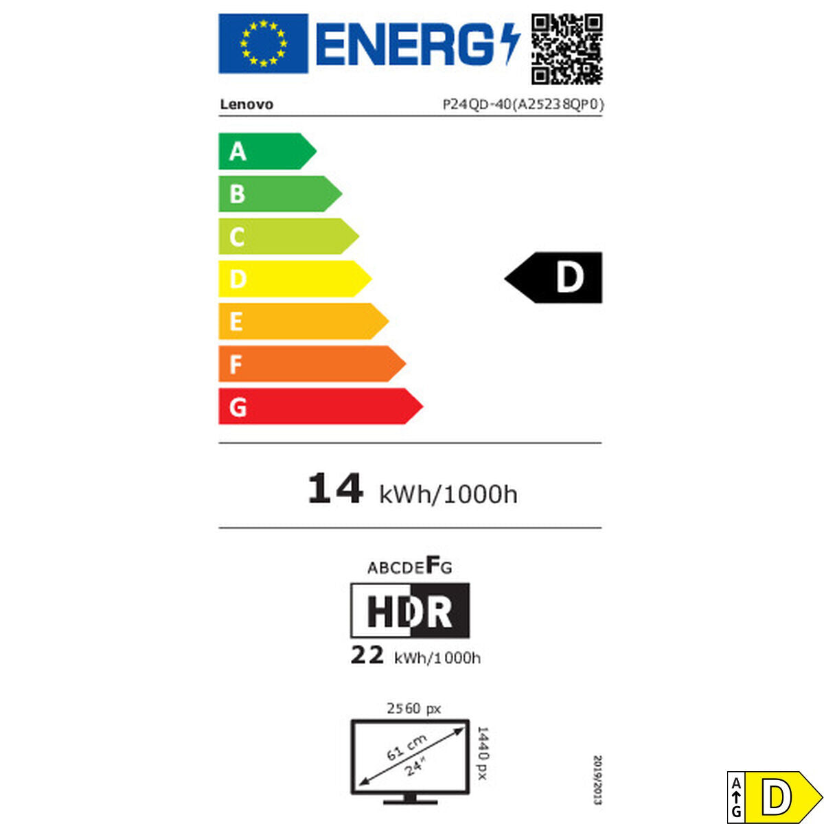 Écran Lenovo 64B1GAT1EU Quad HD 23,8"