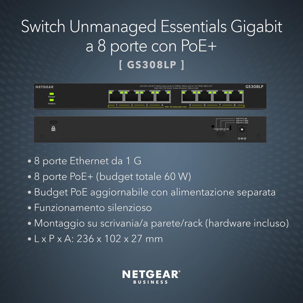 Switch Netgear GS308LP-100EUS