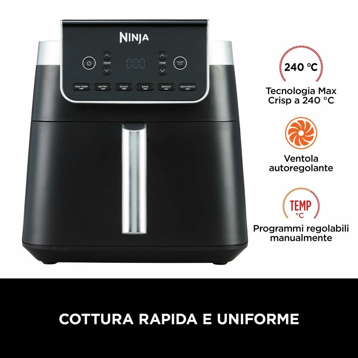 Friteuse à Air NINJA Gris 6,2 L