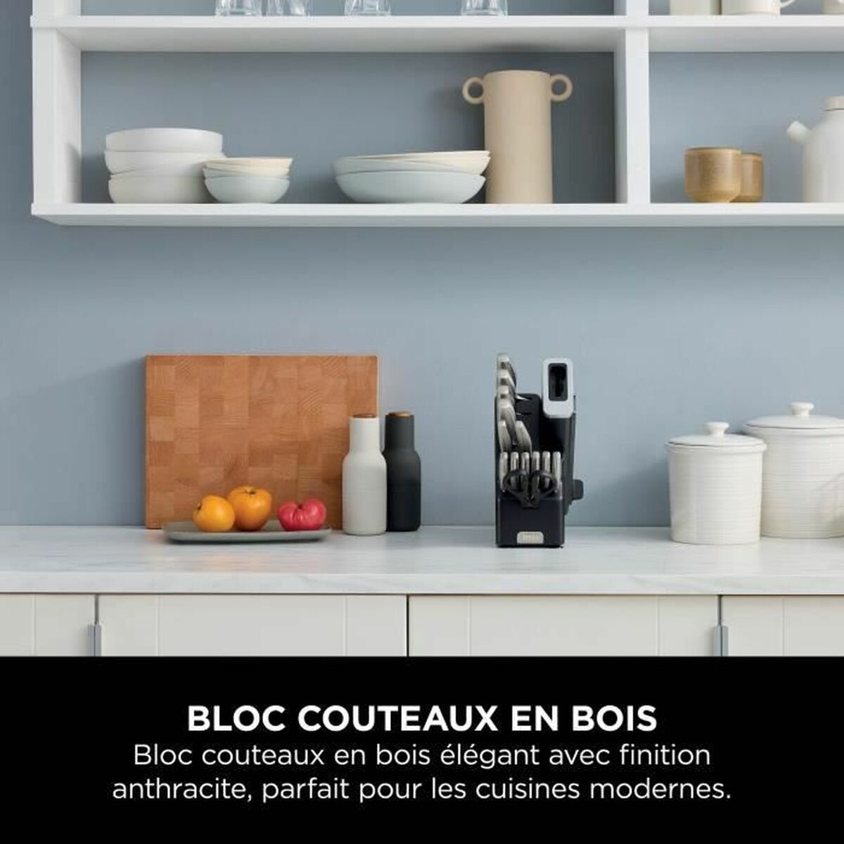 Ensemble de Couteaux NINJA Acier Bois Acier inoxydable 14 Pièces (12 Unités)