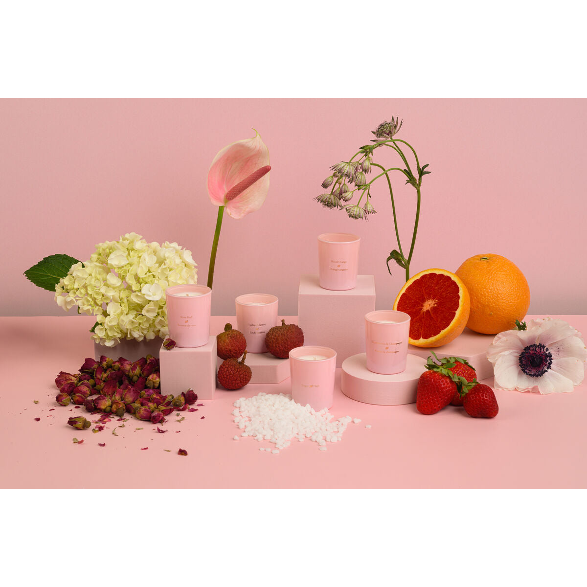 Bougie de massage Highonlove Orange Rose Champagne aux fraises Lychee 35 ml