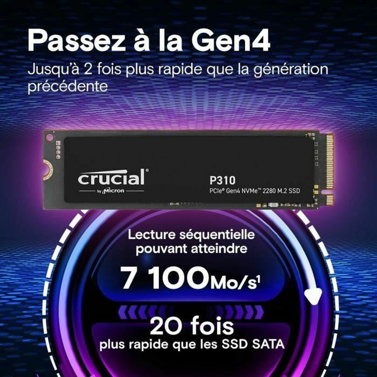Disque dur Crucial CT4000P310SSD8 4 TB SSD