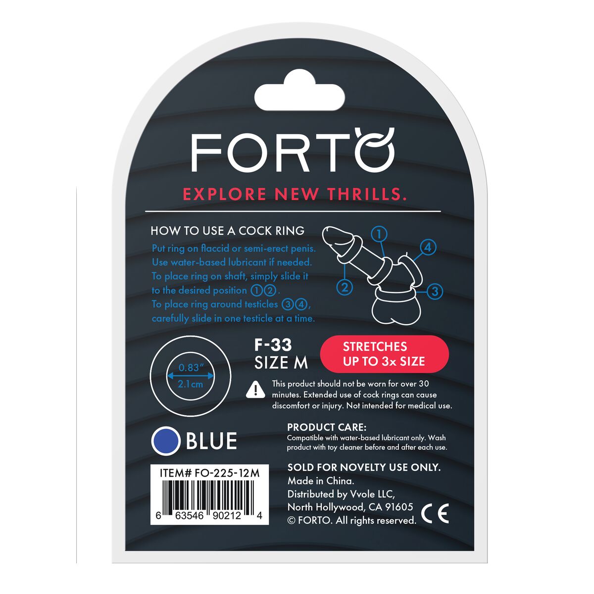 Anneau Pénis Forto Bleu M Ø 21 mm