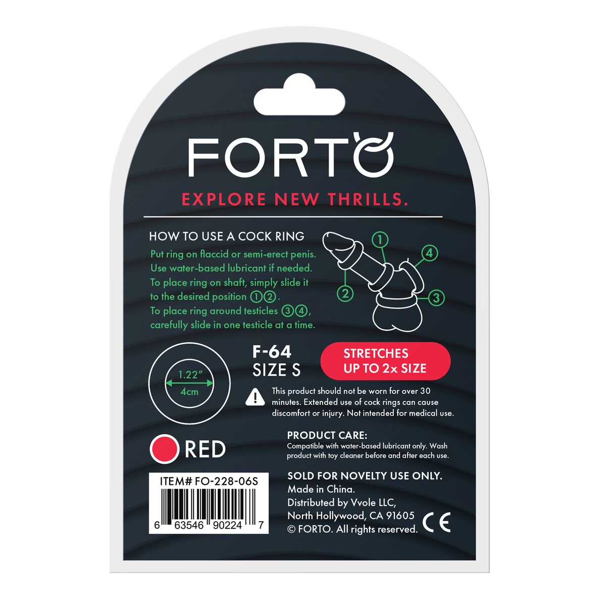 Anneau Pénis Forto Rouge S Ø 40 mm