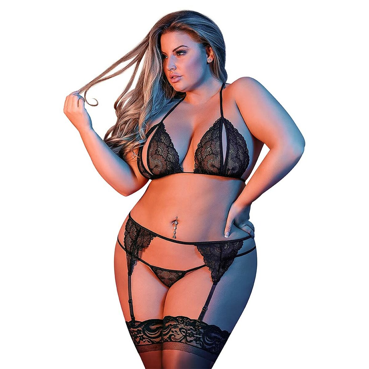 Ensemble de Lingerie Exposed Noir (S/M)