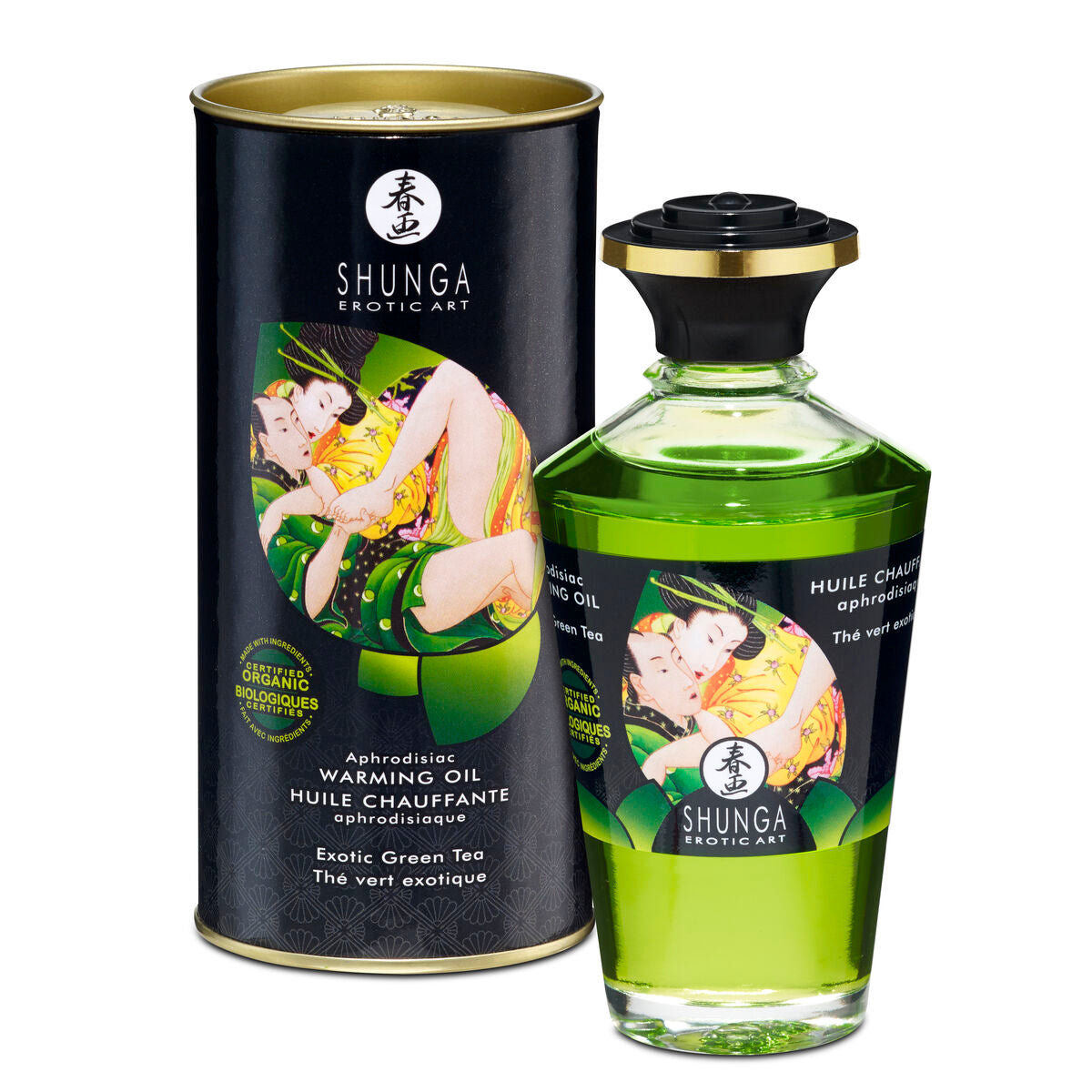 Huile de massage érotique Shunga 100 ml Thé vert