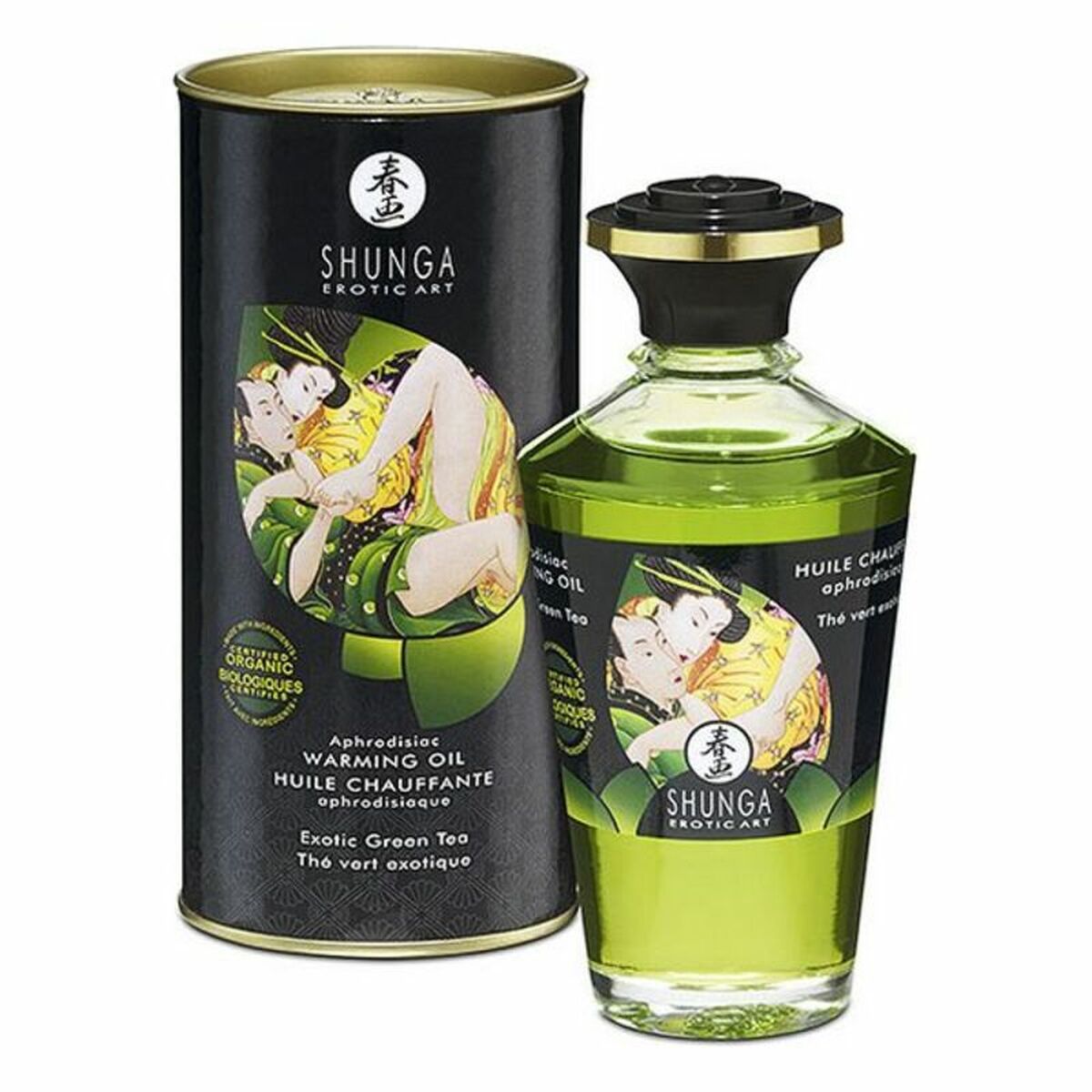 Huile de massage érotique Shunga CC812100 Thé vert (100 ml)