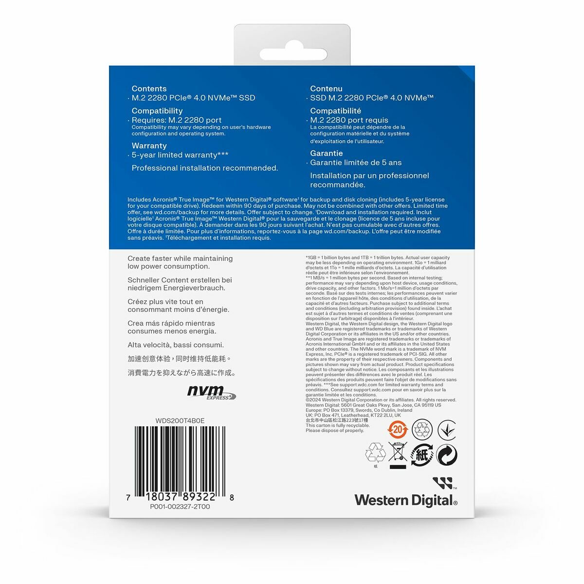Disque dur Western Digital Blue SN5000 2 TB SSD