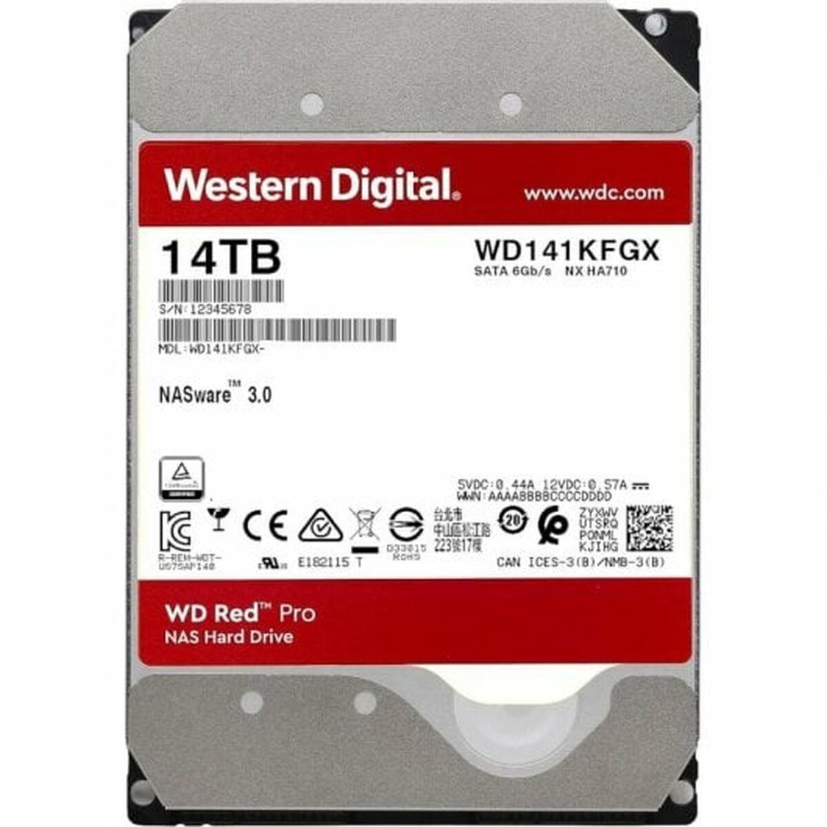 Disque dur Western Digital Red Pro WD142KFGX 3,5" 14 TB