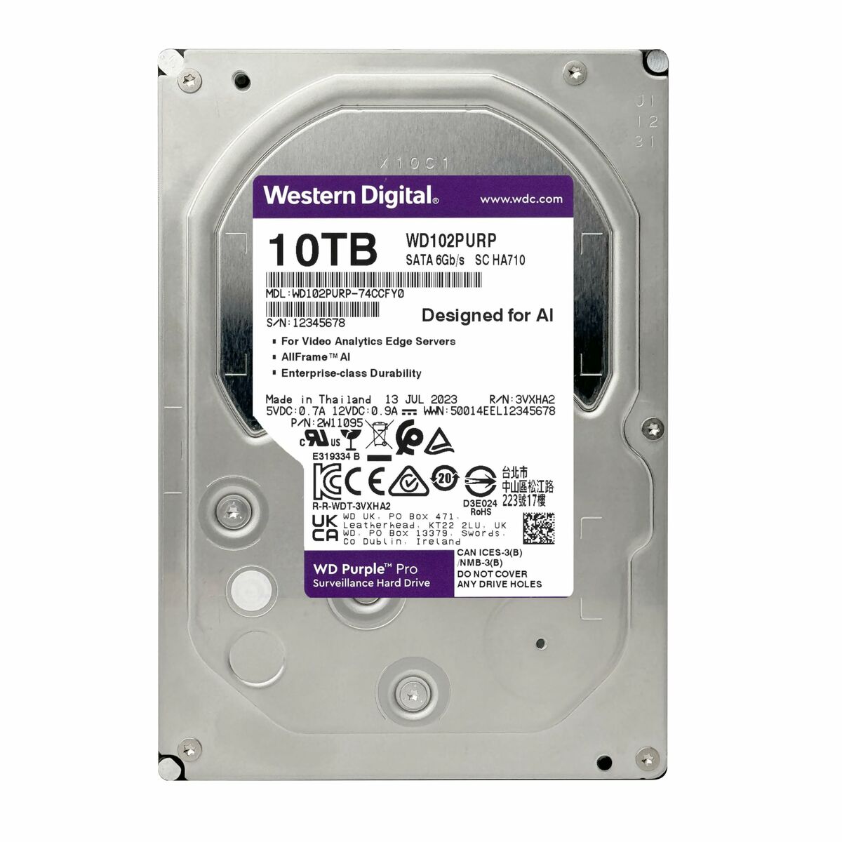 Disque dur Western Digital WD102PURP 3,5" 10 TB