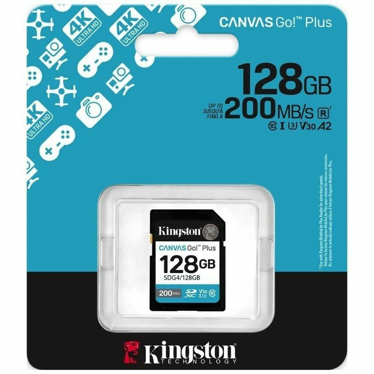 Carte Mémoire SDXC Kingston CANVAS Go! Plus 128 GB