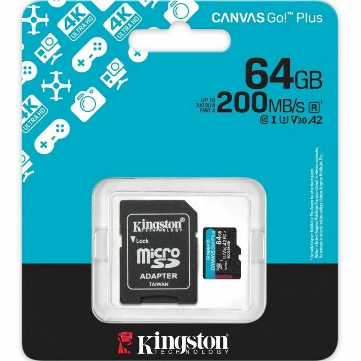 Carte Mémoire Micro SD avec Adaptateur Kingston SDCG4/64GB
