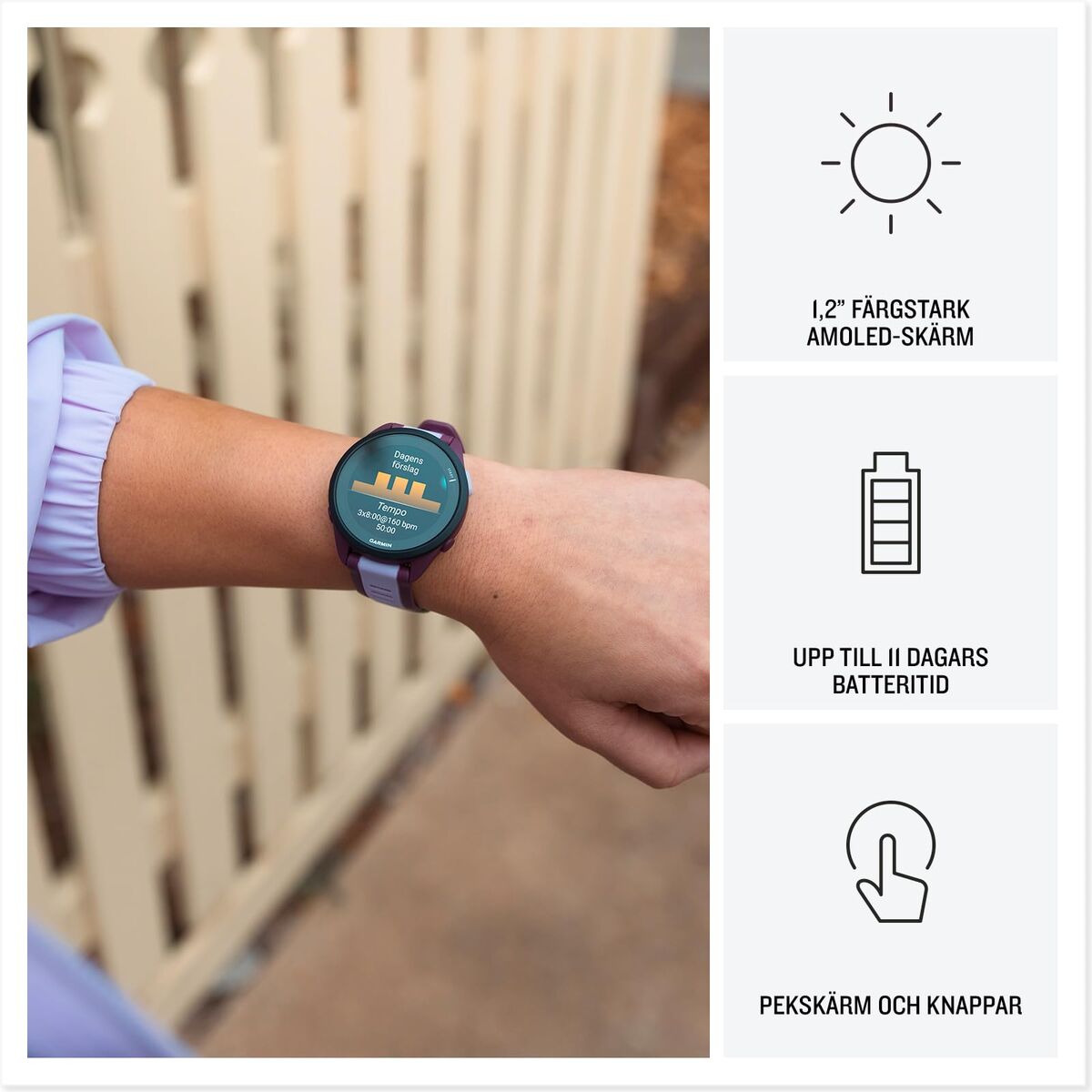 Montre intelligente GARMIN 010-02863-31 Blanc Gris Argenté 1,2" 43 mm