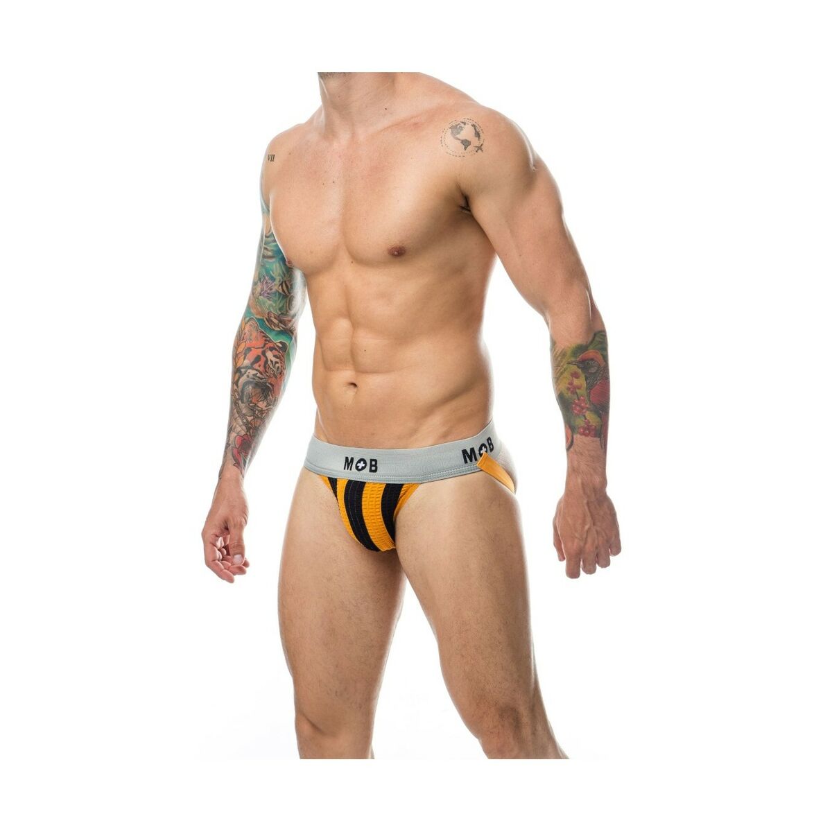 Tanga Mob Eroticwear Noir Orange XL