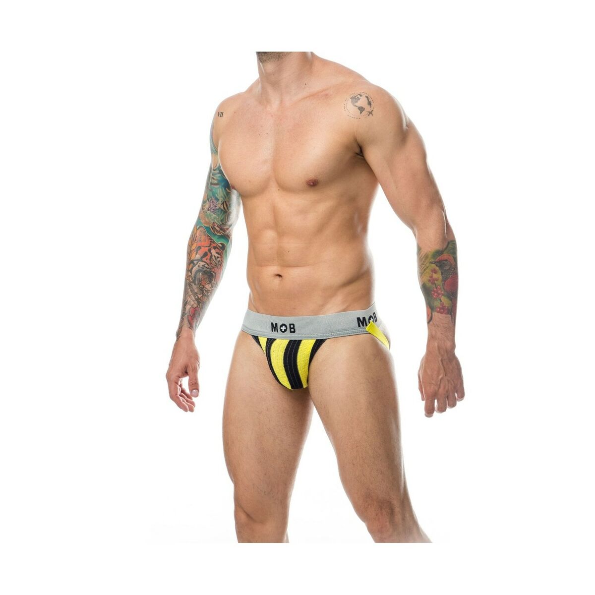 Tanga Mob Eroticwear Jaune Noir XL