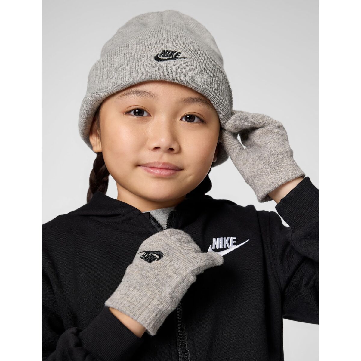 Bonnet et gants Nike Club Gris