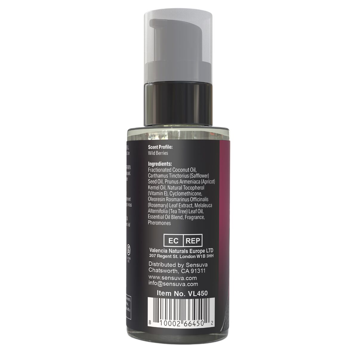 Huile de massage érotique Sensuva Framboise 59 ml