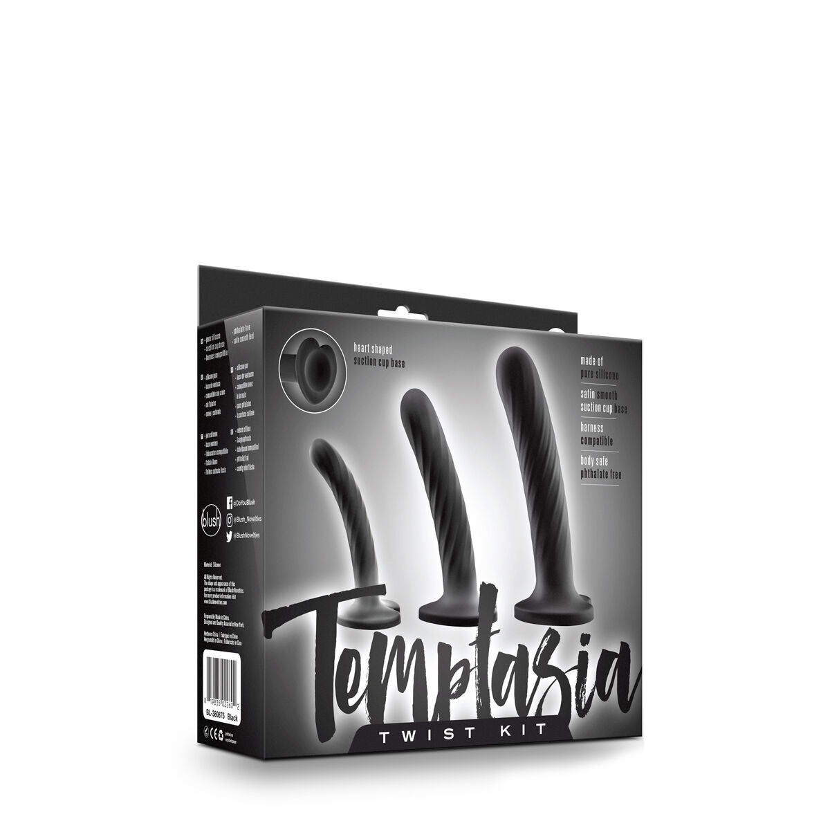 Gode Blush Temptasia Noir 3 Pièces