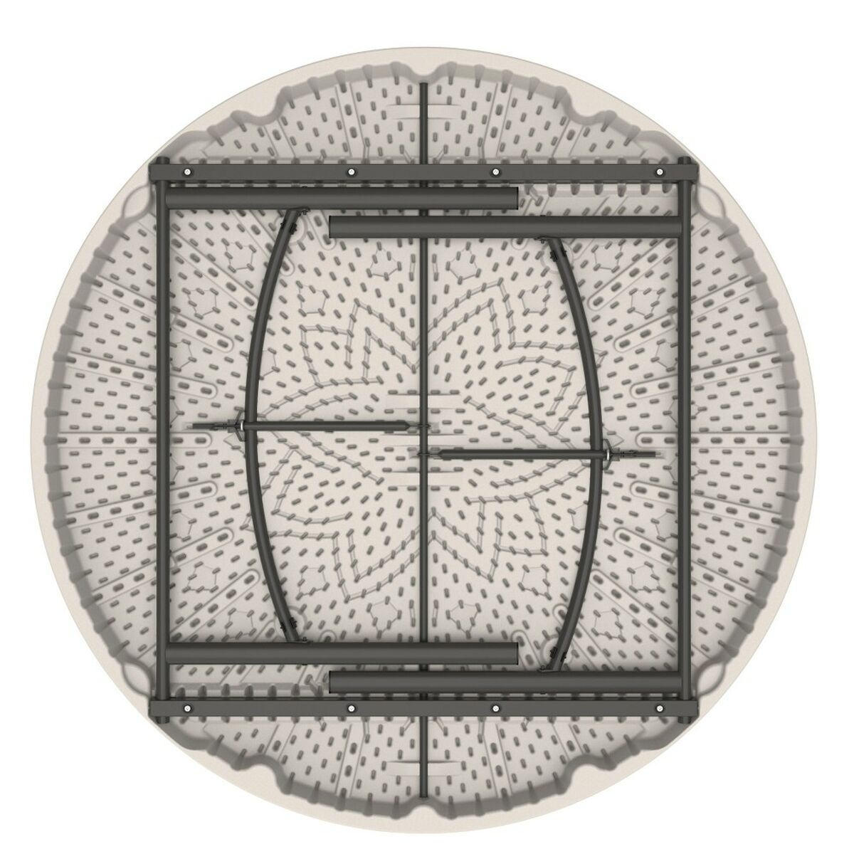 Table d'appoint Lifetime Crème 152 x 74 x 152 cm Acier Plastique