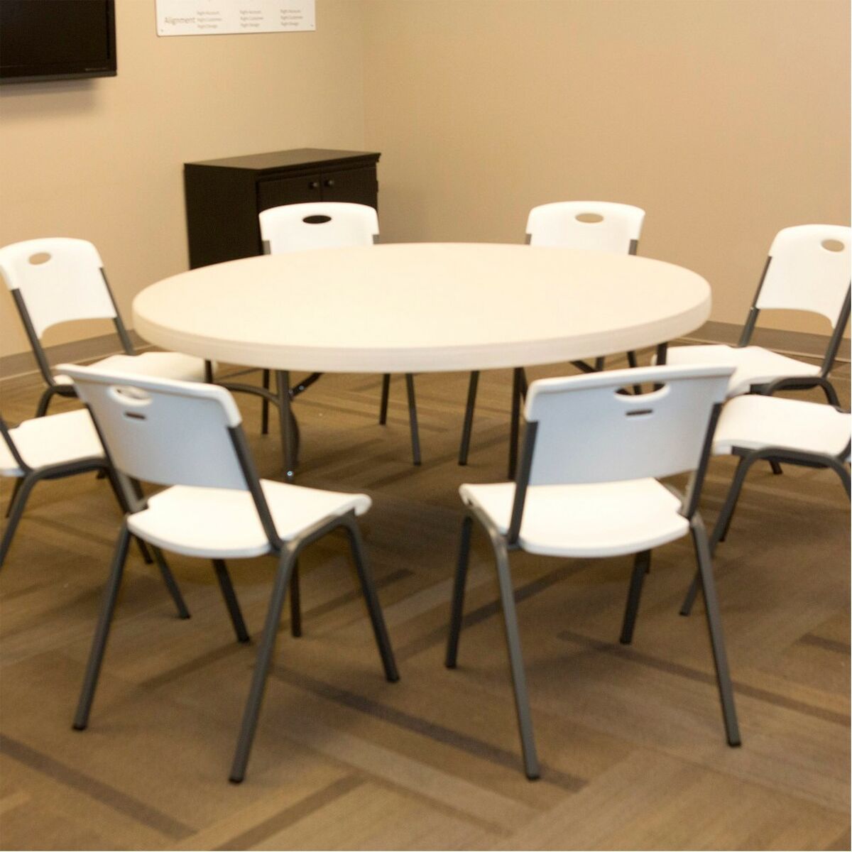 Table d'appoint Lifetime Crème 152 x 74 x 152 cm Acier Plastique