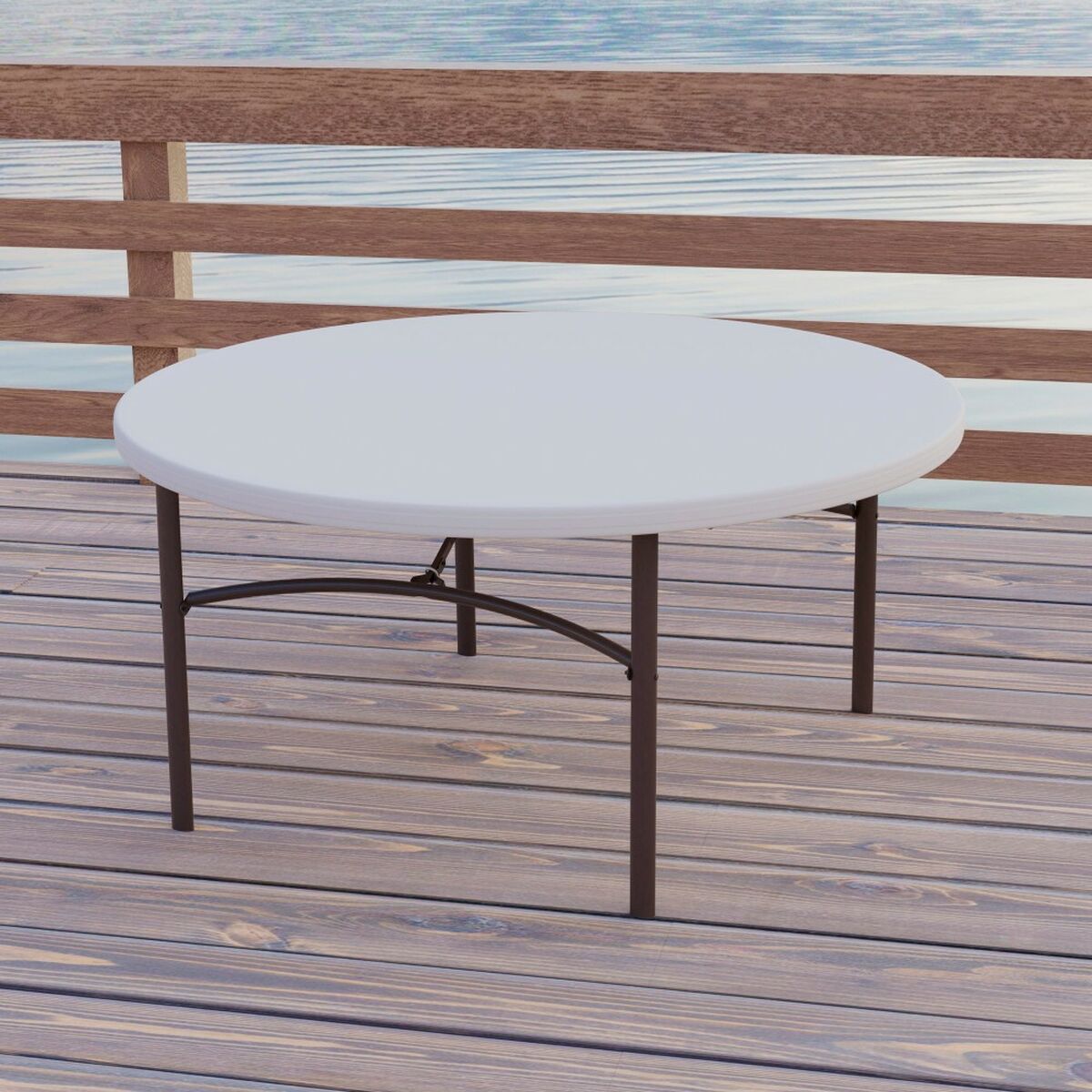 Table d'appoint Lifetime Crème 152 x 74 x 152 cm Acier Plastique