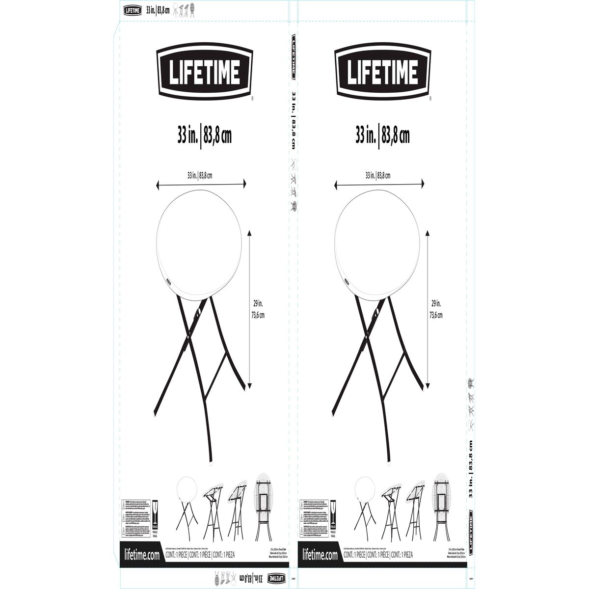 Table d'appoint Lifetime Blanc 83,5 x 73,5 x 83,5 cm Acier Plastique